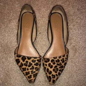 J. Crew Leopard Mohair/Leather Flat
